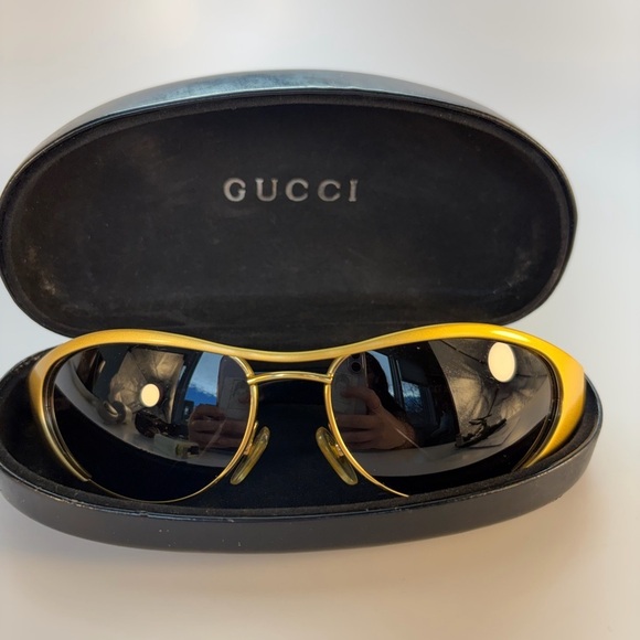 Vintage 90s Unisex Gucci Gold Sunglasses main image 5
